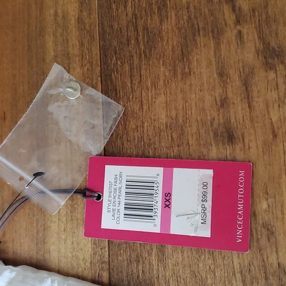 Vince Camuto Gilded Diamond Print Mock Neck Blouse In Pearl Ivory/Gold - Picture 7 of 7